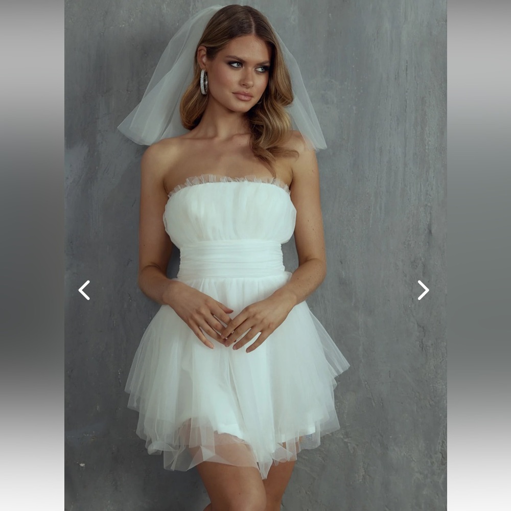 Strapless Mesh Mini Dress